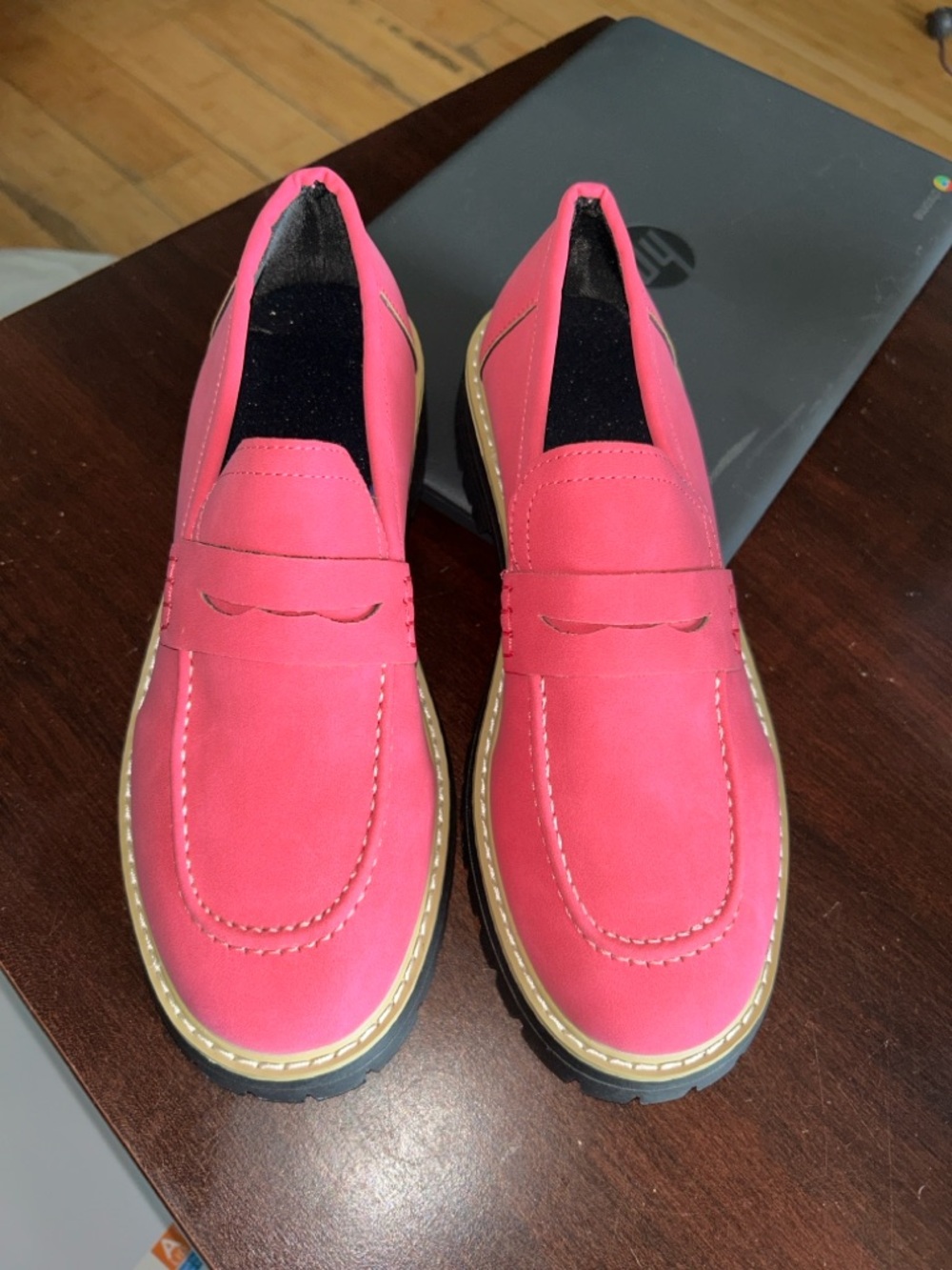 Women's Pink Slip-On Loafers - Classic Penny Loafer Style
